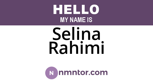 Selina Rahimi