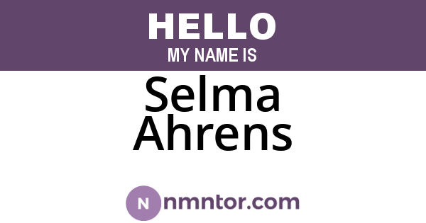 Selma Ahrens
