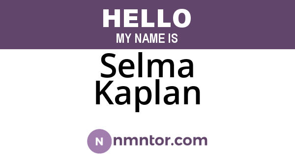 Selma Kaplan