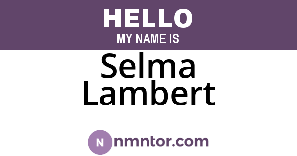 Selma Lambert