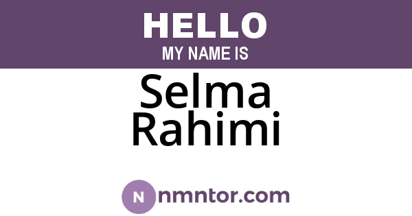 Selma Rahimi