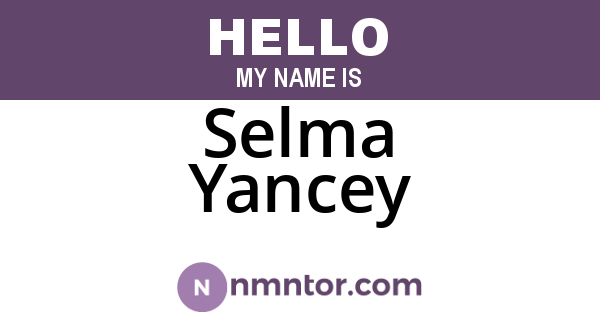 Selma Yancey