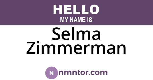 Selma Zimmerman