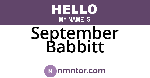September Babbitt