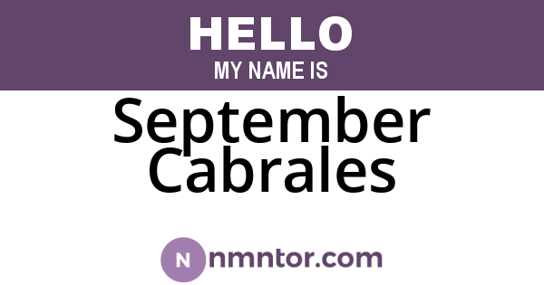 September Cabrales