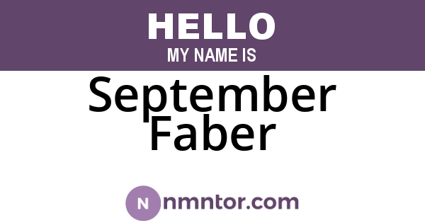September Faber