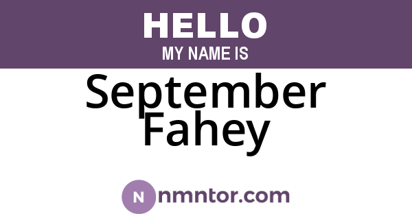 September Fahey