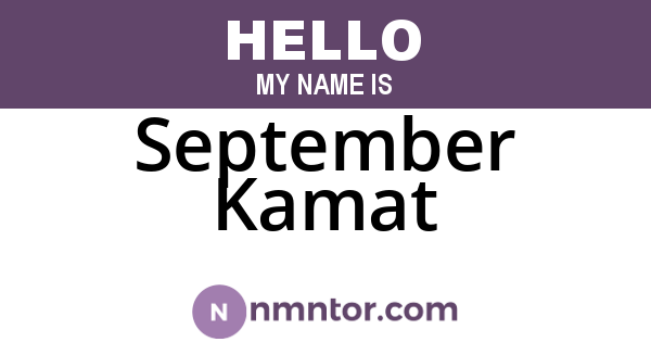 September Kamat