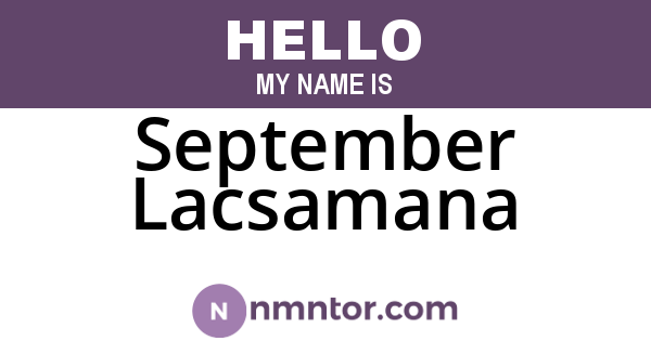 September Lacsamana