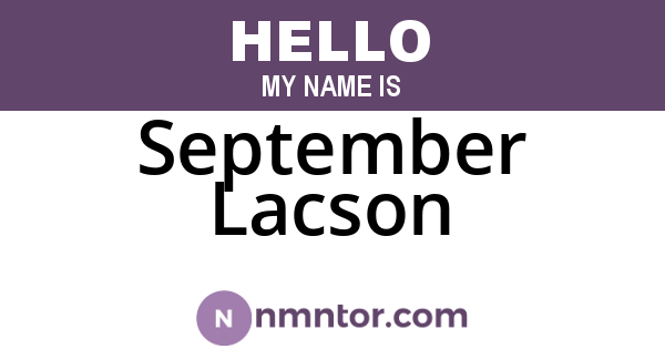 September Lacson