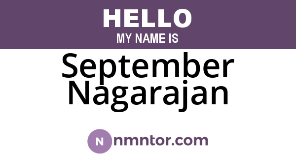 September Nagarajan