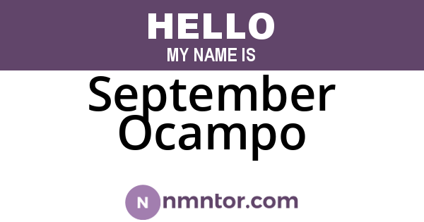 September Ocampo