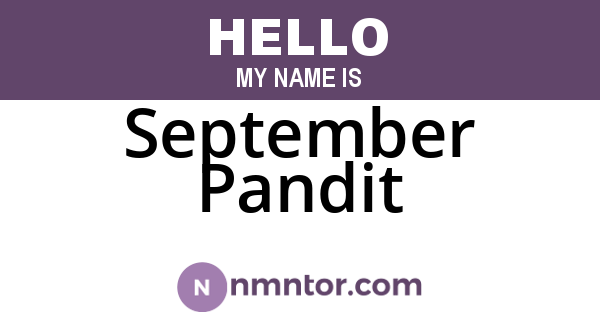 September Pandit