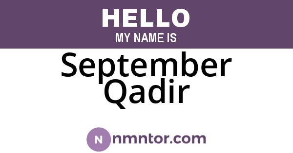 September Qadir