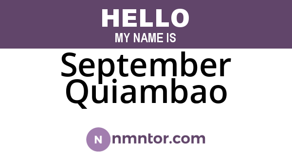 September Quiambao