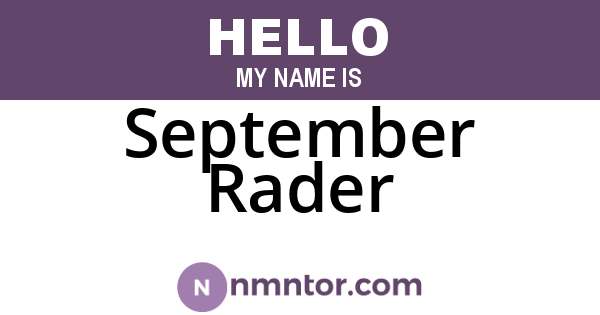 September Rader