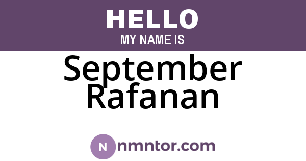 September Rafanan