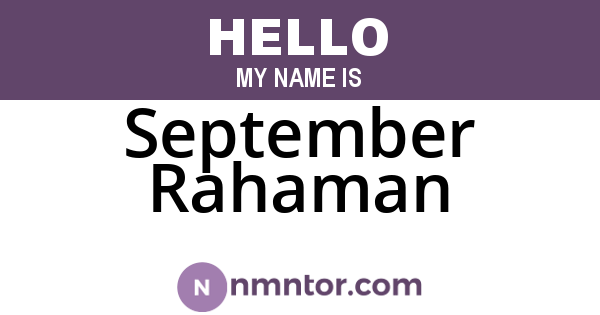 September Rahaman