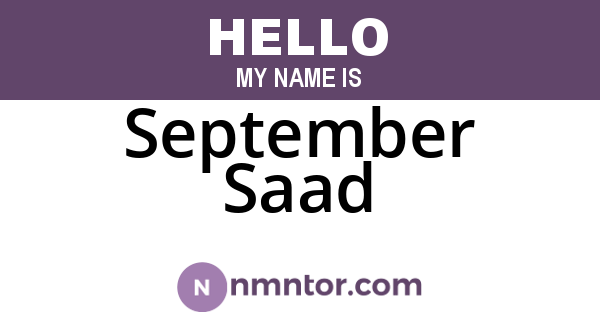 September Saad