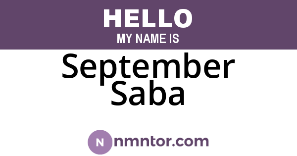 September Saba