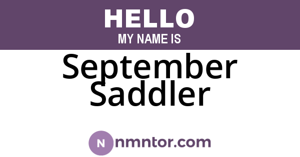 September Saddler