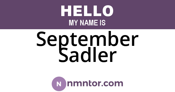 September Sadler