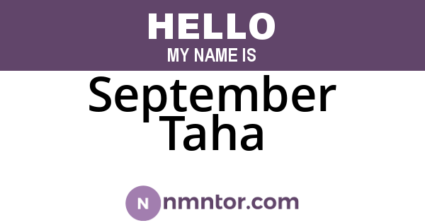 September Taha