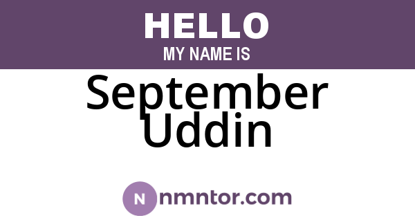 September Uddin
