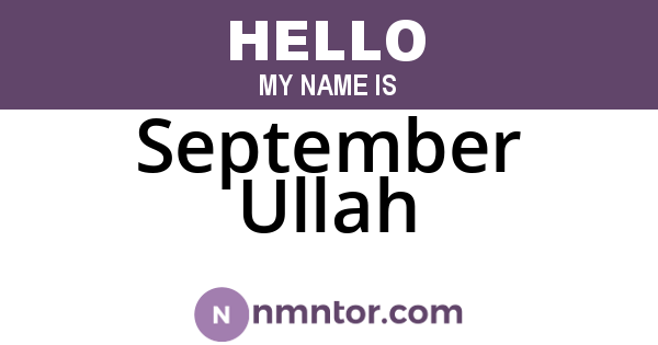 September Ullah