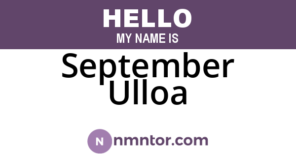 September Ulloa