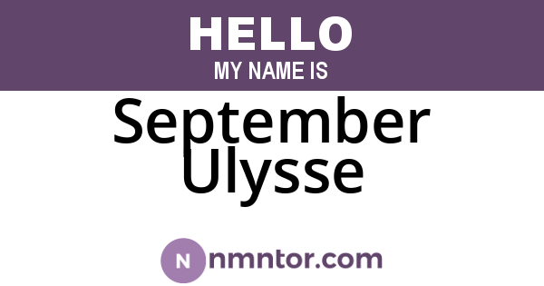 September Ulysse