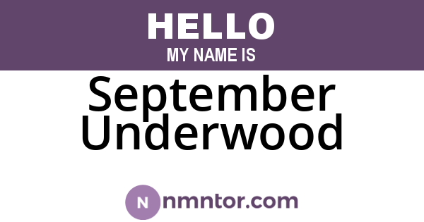 September Underwood