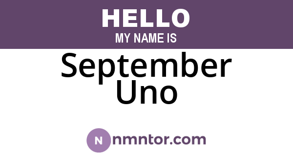 September Uno