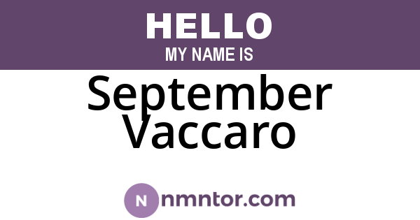September Vaccaro