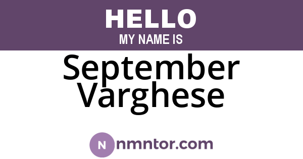 September Varghese