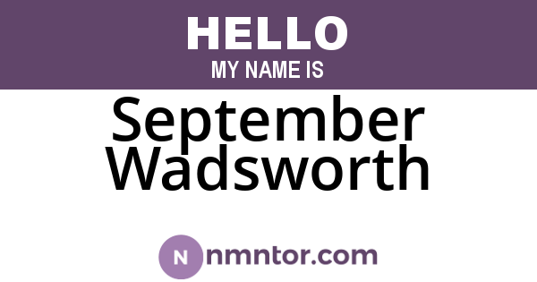 September Wadsworth