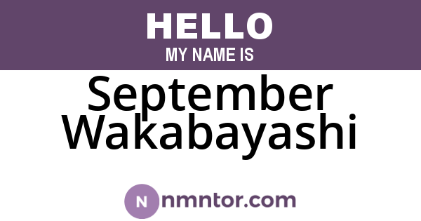 September Wakabayashi