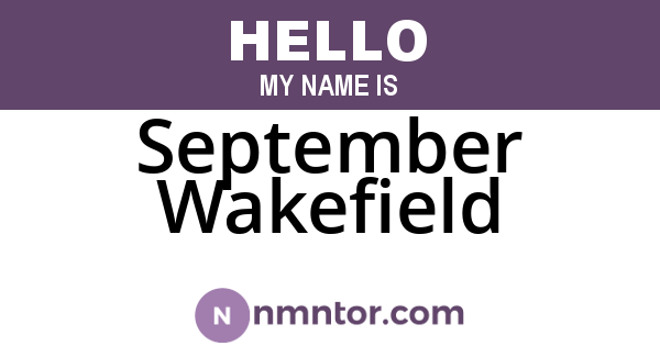 September Wakefield
