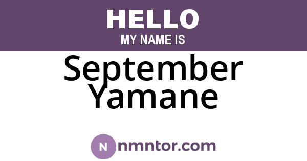 September Yamane