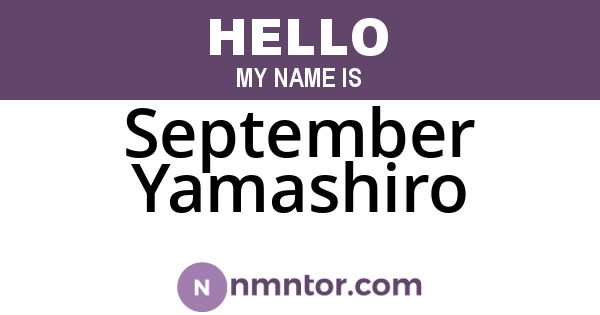 September Yamashiro