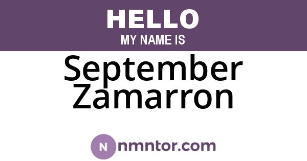 September Zamarron