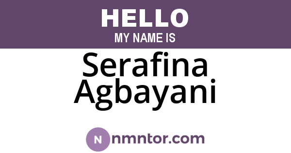 Serafina Agbayani