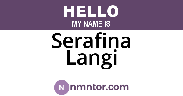 Serafina Langi