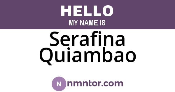 Serafina Quiambao