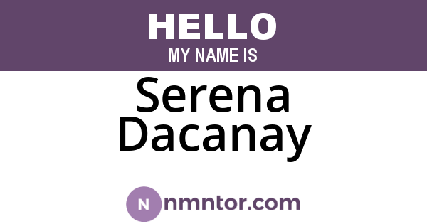 Serena Dacanay
