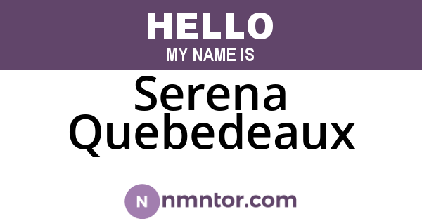 Serena Quebedeaux