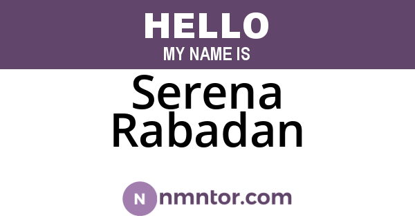 Serena Rabadan
