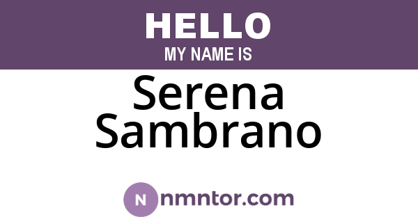 Serena Sambrano