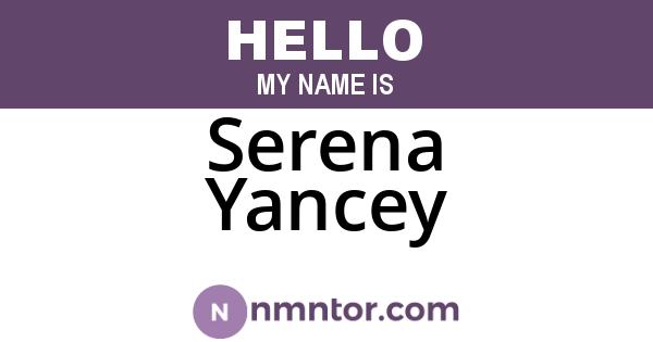 Serena Yancey