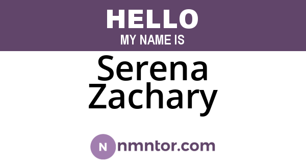 Serena Zachary